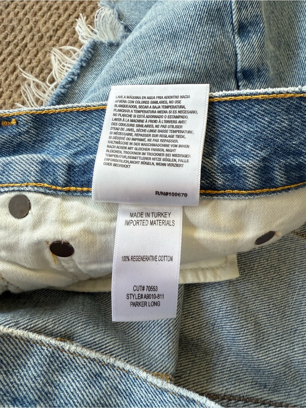 AGOLDE Women’s Parker Long Cut Off Denim Jean Shorts Women’s Size 31 WORN ONCE - Picture 7 of 9